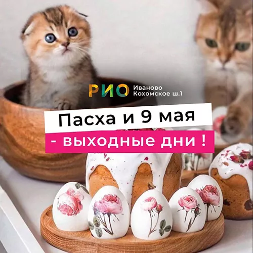 Режим работы ТЦ РИО в майские праздники