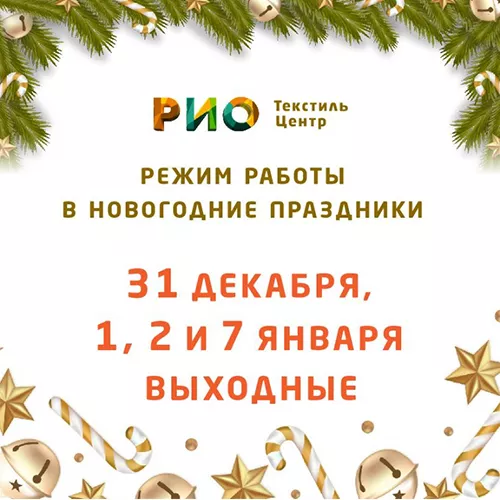 Режим работы РИО в новогодние праздники 2019