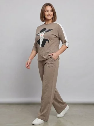 Женский костюм с брюками 52733 / какао