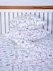 Постельное белье поплин простыня на резинке / Инь-Янь белый №3