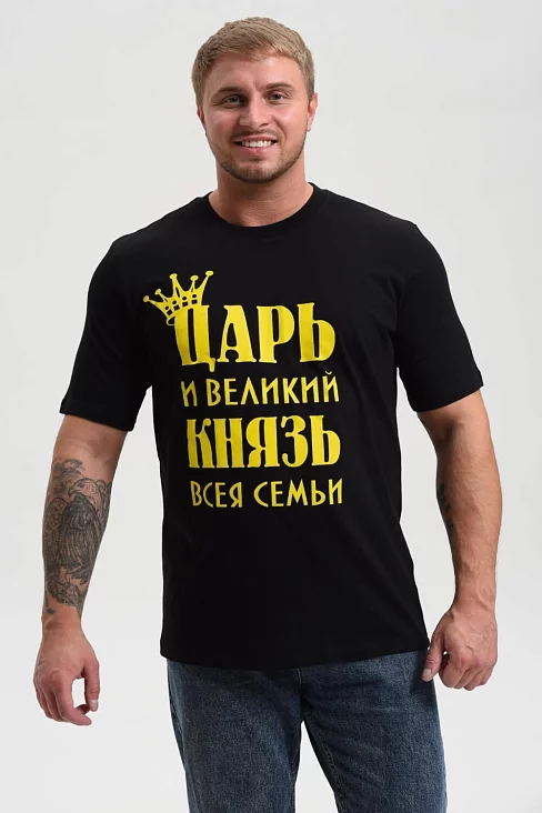 Мужская футболка 8539 / черный+князь