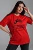 Женская футболка 8552 / красный+злая №7
