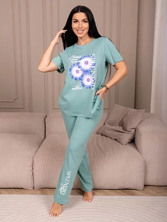 Женский костюм с брюками мод.2268/2 / Ментол
