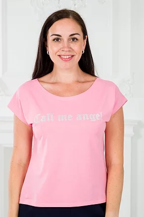 Футболка женская Лирика Call me angel / Розовый