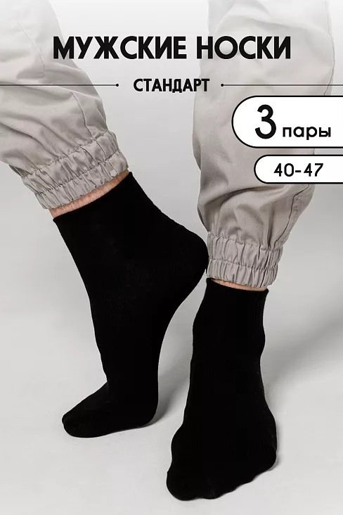 Носки мужские стандарт Универсал (набор 3 пары) / черный
