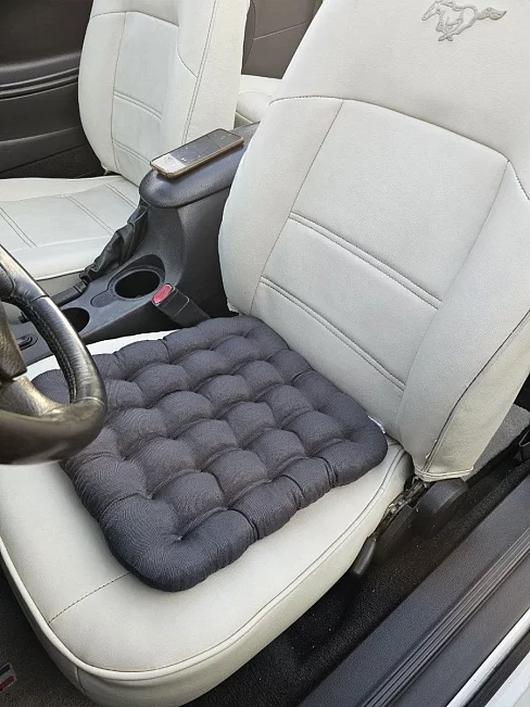 Подушка автомобильная на сиденье "АВТО-БИО" 40x40 / темно-серая