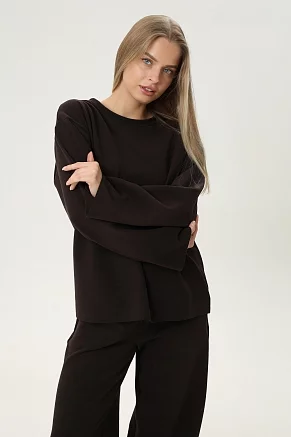 Женский костюм с брюками 7507 / коричневый