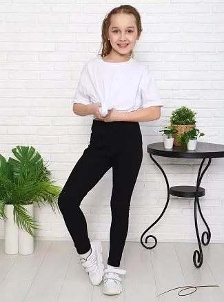 Детские лосины однотонные длинные