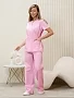 Костюм медицинский женский М-122 Вискоза/Стрейч / нежно розовый