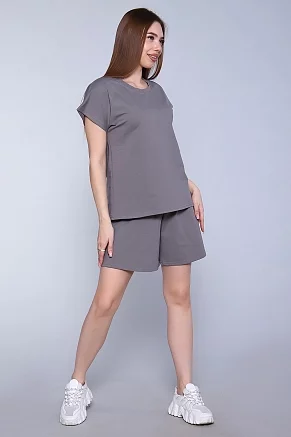 Женский костюм с шортами 85010 / темно-серый
