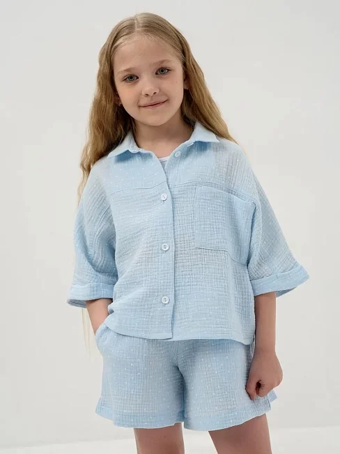 Детский костюм с шортами "Бриз" / Голубой