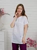 Костюм медицинский женский М-182 Тиси / белый/баклажан №3