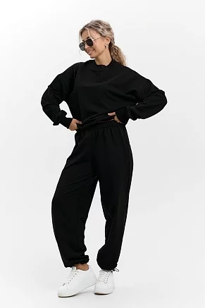 Женский костюм с брюками 37014 / черный