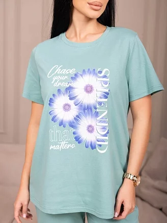 Женский костюм с брюками мод.2268/2 / Ментол
