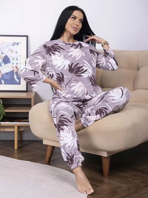 Женский костюм с брюками мод.2282/2 / Какао