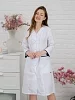 Халат медицинский женский М-038 Тиси / белый/черника №14