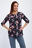 Кофта женская из футера Анфиса / Цветы на синем №7