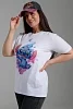 Женская футболка 8557 / белый+стич №14