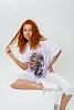 Женская футболка 8488 / белый+индианка