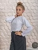 Детский школьный лонгслив "Амелия" / белый №3