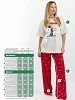 Женский костюм с брюками Новогодние забавы-3 / белый №1