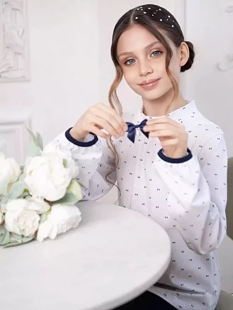 Детская школьная блузка Татьяна длинный рукав