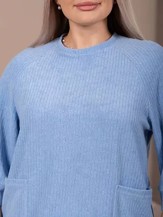 Женский костюм с брюками мод.2258 / Голубой