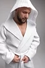 Мужской вафельный халат PandaHug Orlando с капюшоном / белый