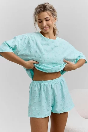 Женский костюм с шортами 37043 / ментол