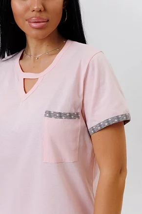 Женский костюм с шортами 2142 / Розовый