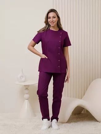 Костюм медицинский женский М-132 Тиси / баклажан