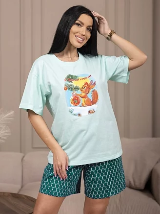 Женская пижама с шортами мод.2296/2 / Мятный