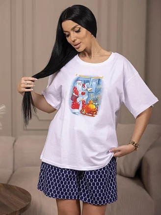Женская пижама с шортами мод.2296/1 / Белый