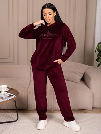 Женский костюм с брюками мод.2303/1 / Бордовый