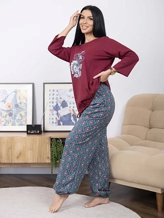 Женский костюм с брюками мод.2274 / Зеленый