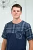 Пижама (макси) мужская Макс / темно-синяя клетка