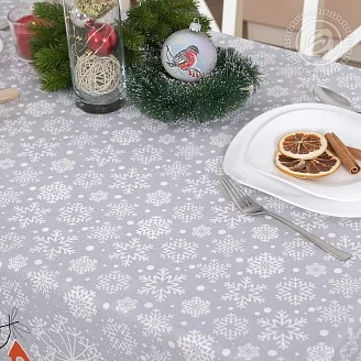 Скатерть рогожка / Снеговики