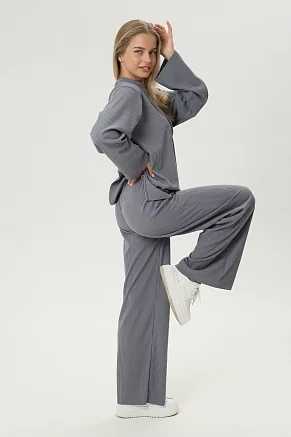 Женский костюм с брюками 14649 / серый