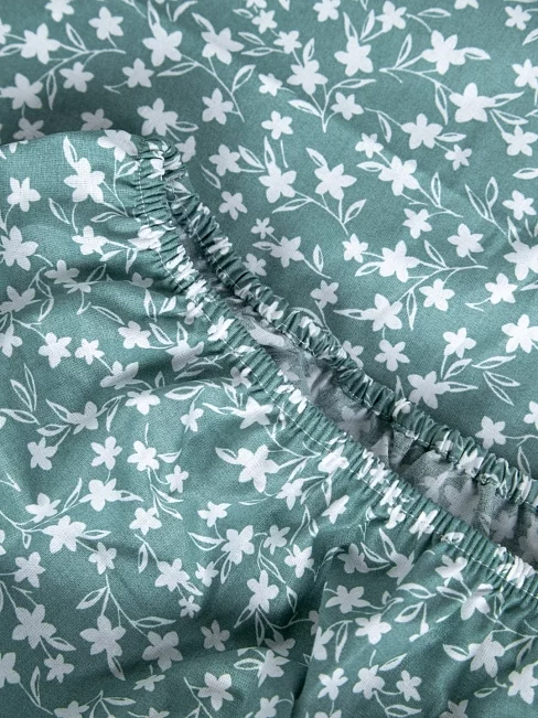 Наволочки, простыня на резинке поплин / Дивный сад зеленый