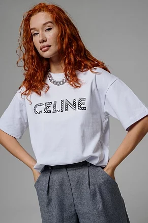 Женская футболка 8506/1 / белый+Селин/CELINE