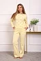 Женский костюм с брюками 88405 / желтый, фиолетовые сердца