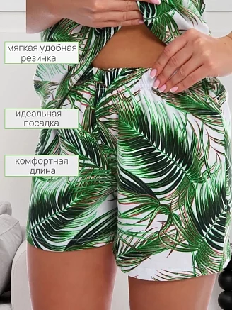 Женская пижама с шортами А-005 / Монстеры