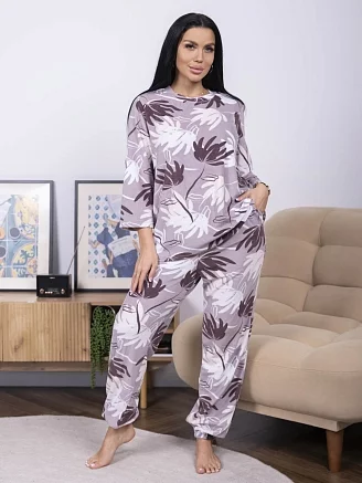 Женский костюм с брюками мод.2282/2 / Какао