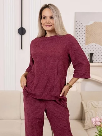Женский костюм с брюками мод.2258/2 / Бордовый
