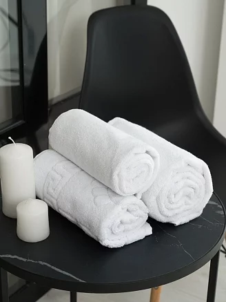 Набор махровых полотенец PandaHug Cozy (50x70, 50x90, 70x140) / белый