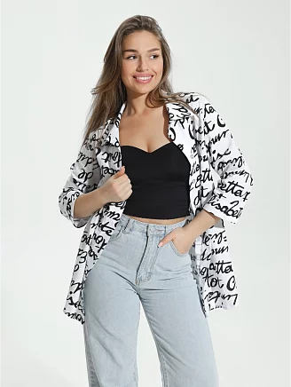 Женская туника Жанетта / Буквы на белом