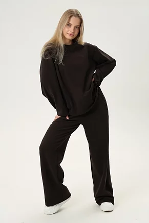 Женский костюм с брюками 7507 / коричневый