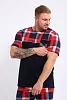 Пижама (макси) мужская Макс / красная клетка №10
