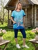 Женский костюм с бриджами мод.2215/1 / Голубой