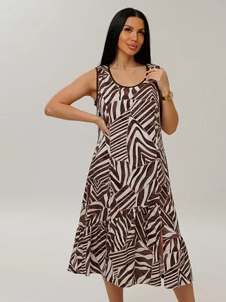 Женское платье Пл-111(К) / Шоколадный (полосы)